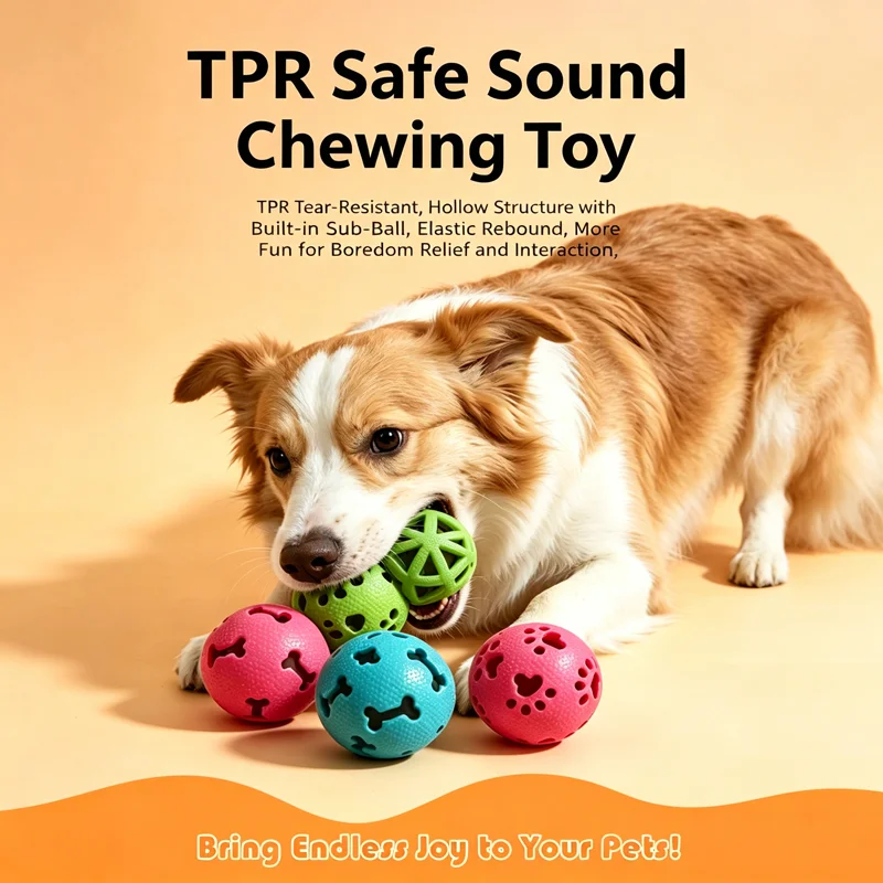 

TPR Elastic Toy Ball for Pets Chewable Sound-making Nteractive and Dog Training Dog Interaction To Relieve Boredom Dog Supplies