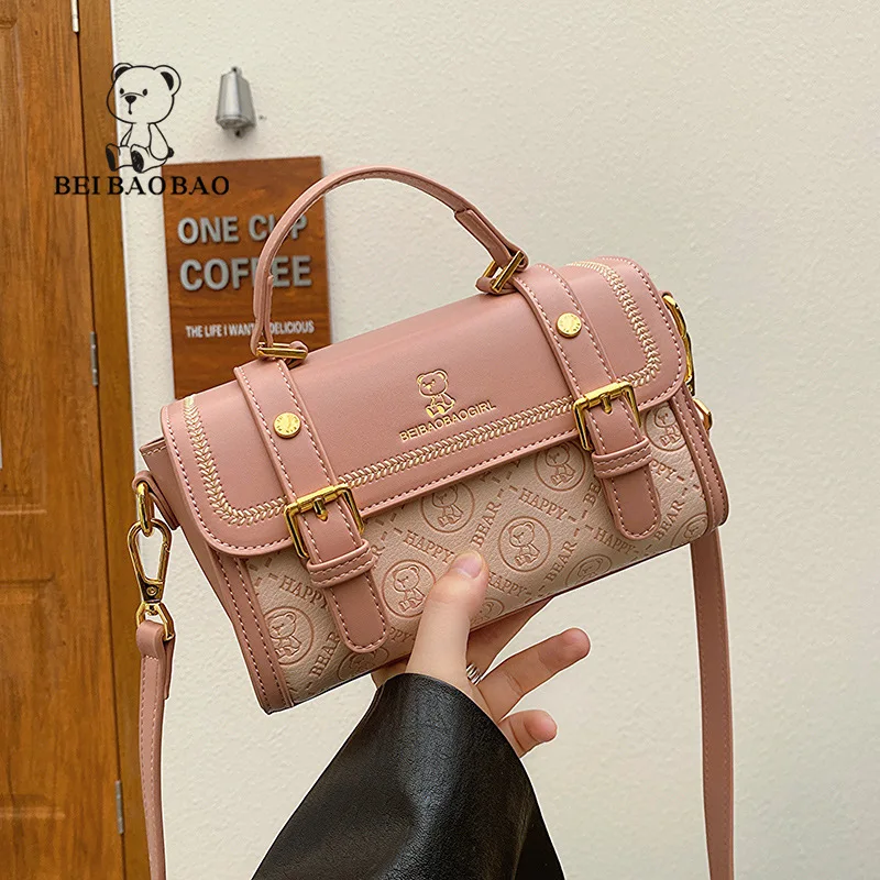 Beibaobao Small Women's Handbags Bear Pattern  2024 New Fashion Woman's Bag Female One Shoulder Crossbody Bags Handheld Design