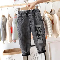 Children Trousers Toddler Boy Jeans Stretch Baby Pants Denim Jeans Graphic Pants Versatile Casual Boys Fall Costume Kids Outfits