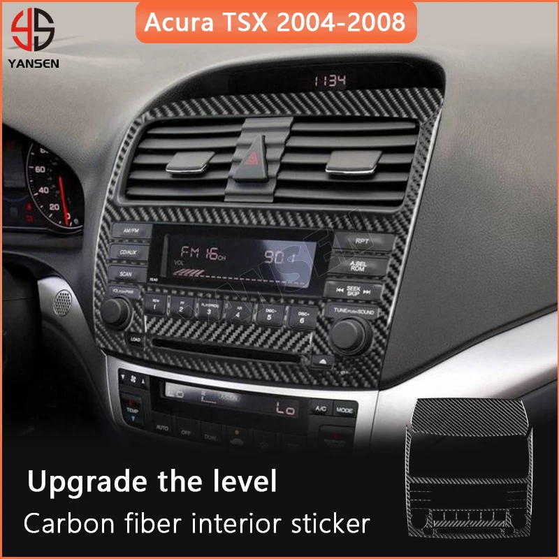 

For Acura TSX 2004 2005 2006 2007 2008 Carbon Fiber Car Sticker Center Console Panel Cover Trim Accessories