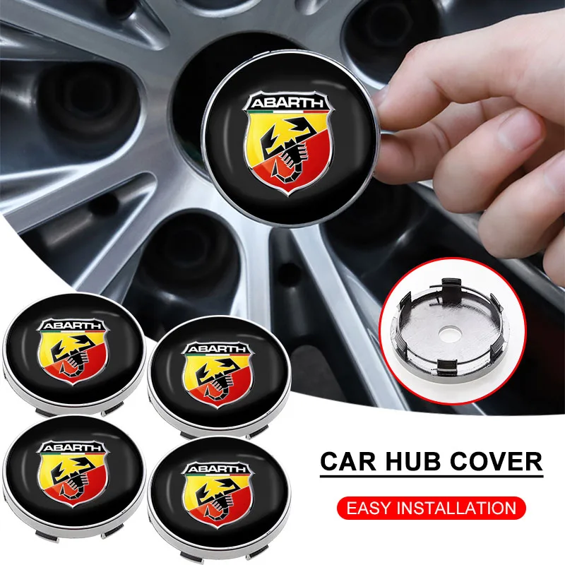 Kit 4 Peças de Adesivos para Calotas de Roda de Carro, Acessórios para Fiat Ducato 500 500L 124 Spider Coupe Panda Doblo