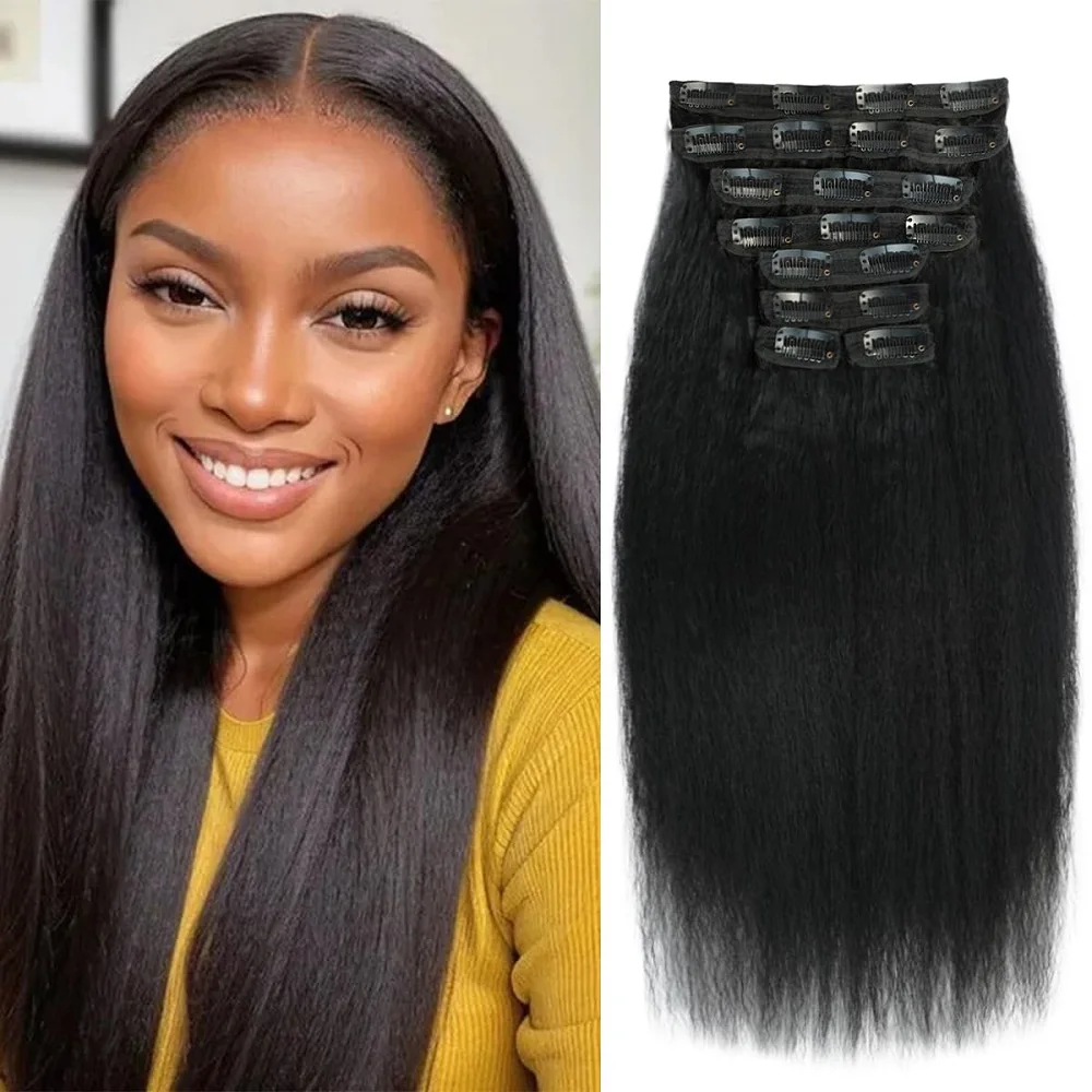 

Монгольские заколки для наращивания волос Кудрявые прямые заколки для наращивания волос Черные натуральные заколки для наращивания волос Натуральный вид