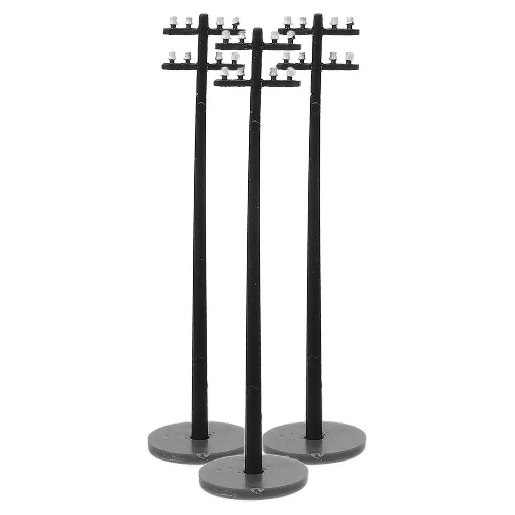 

3Pcs Architectural Sand Table Mini Telephone Poles DIY Train Layout Accessories Realistic Railroad Scene Decor 1:100