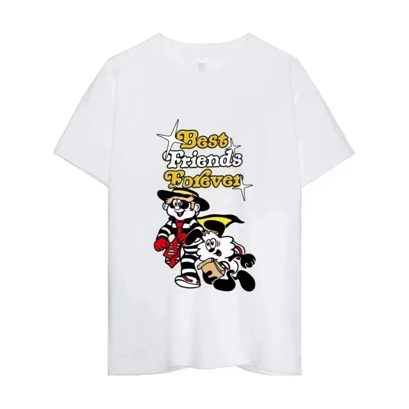 

White T-shirts with Graphic Text Printing Men S Casual Round-neck Cotton T-shirt Men Women Sfashionable Comfortable Top Unisex
