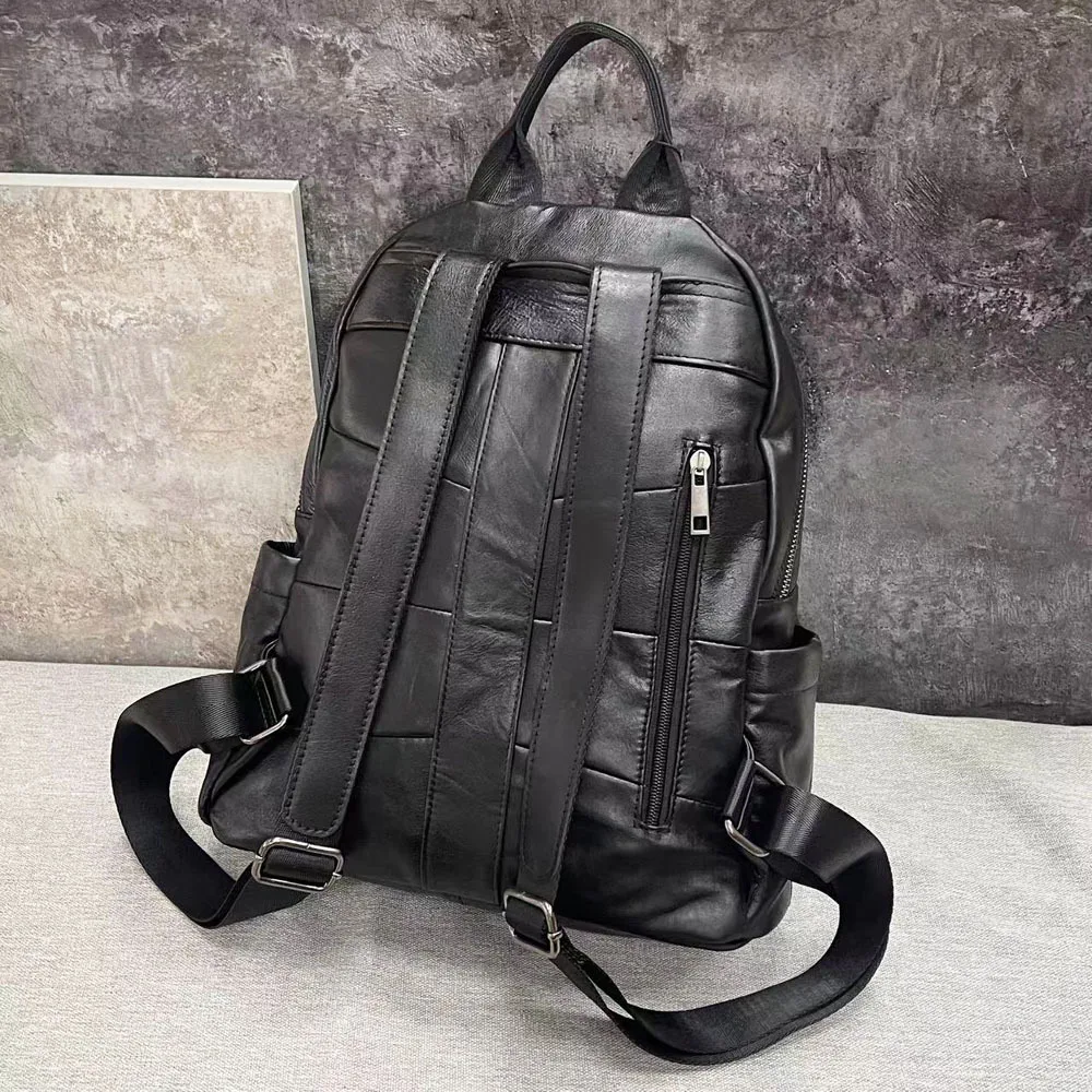 Black Oilwax Cow Leather Backpack Women Casual Ladies Travel Shoulder Bag 2026 New Girls Genuine Leather School Bagpack