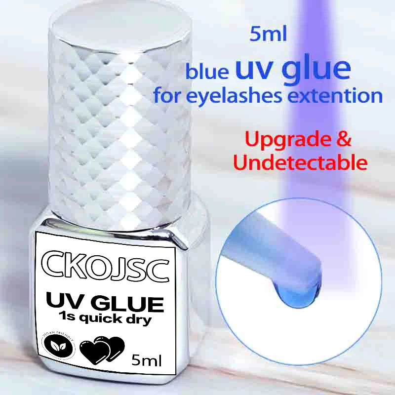 Blue UV Lash Adhesive UV Glue for Eyelashes Extension 1s Quick-Drying TPO Free Uv Lash Extend Glue Strong Retention Lash Uv Glue