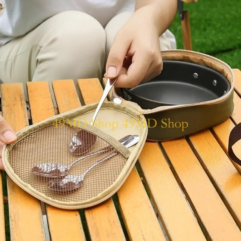 49MD Convenient Outdoor Cup Storage Bag with Handle Zipper Spacious Travel