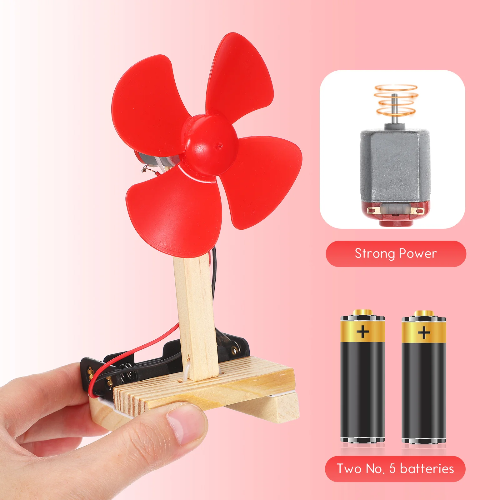 6 مجموعات من مواد المروحة المصنوعة يدويًا، مجموعة مولد طاحونة الهواء للأطفال، مجموعة أدوات العلوم المروحة الكهربائية الممتعة للتعلم