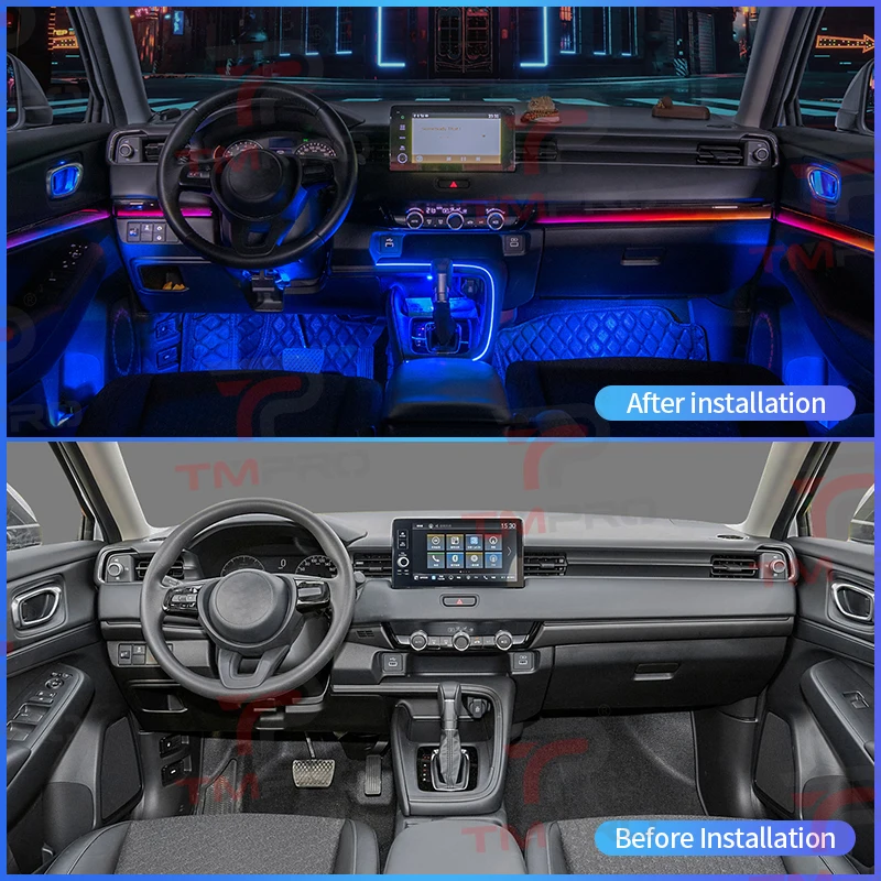 TMPRO 64 Colors LED Safety assistance systems Ambient Lighting For Honda HRV 2023-2024 Interior Decoration - Detail 1