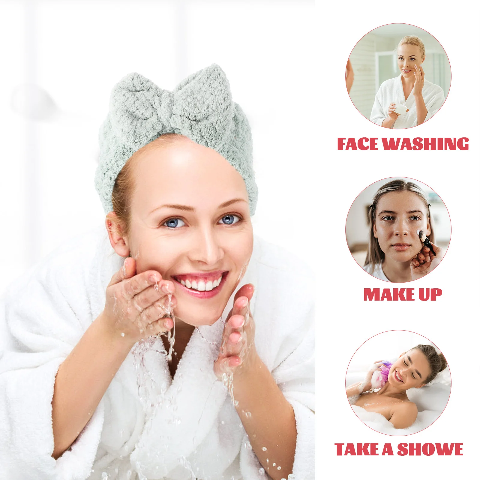 3 pçs arco bandana para lavar o rosto macio elástico maquiagem headbands spa banho feminino meninas cabelo meninas hairband acessório