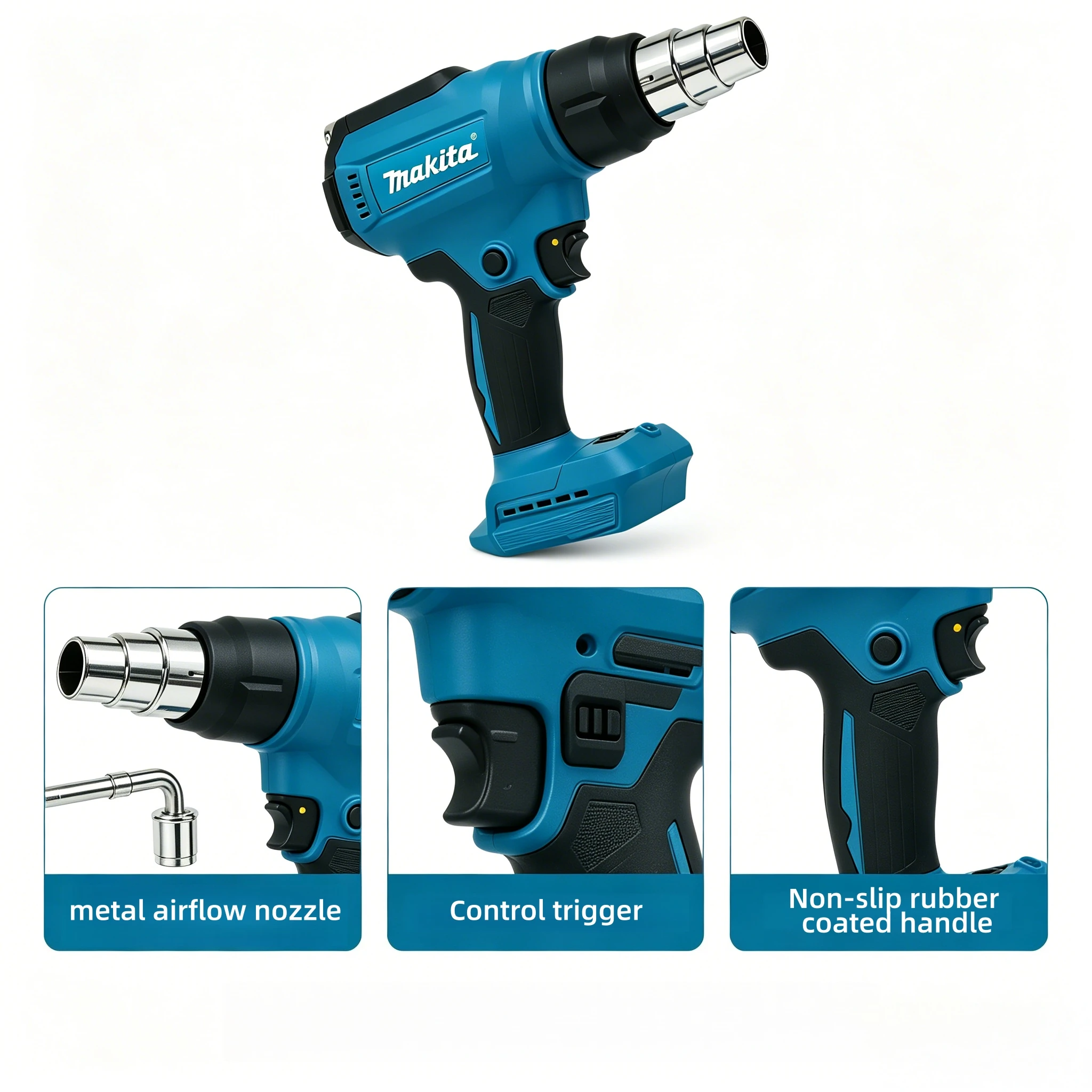 Makita 550°C Temperature Control Heat Gun 18V Cordless Handheld Hot Air Gun With LED Display Soldering Thermal Blower（bare tool）