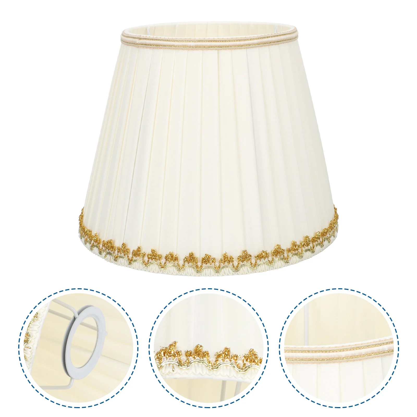 

Lampshade For Wall Lamp E27 Socket Cloth Desk Table Light Cover Vintage Drum Shade Indoor Decor Replacement Small