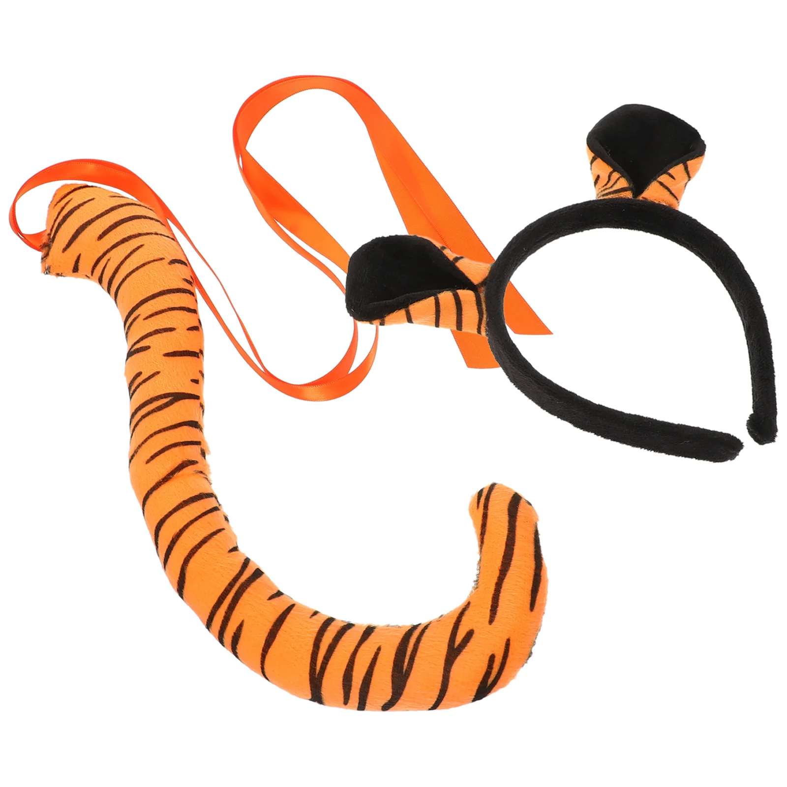 

Cartoon Animal Ears Tiger Costume Headband Props Party Fabric Hairband Tail Zebra Theme Delicate Design Supple Comfortable