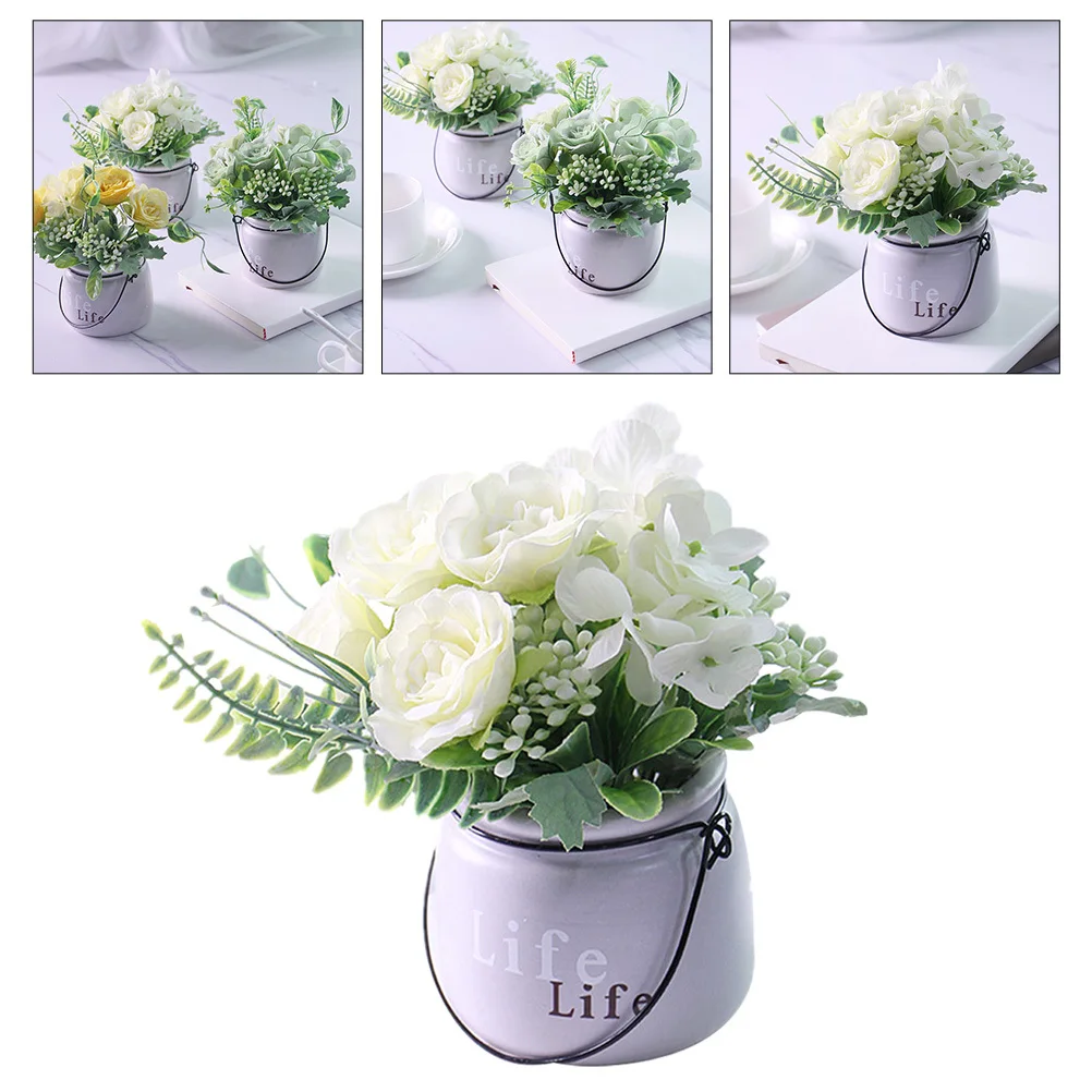 

Artificial Flower Bonsai Lifelike Simulated Hydrangea Potted Plant for Room Table Decoration Home Office Indoor Garden Setup