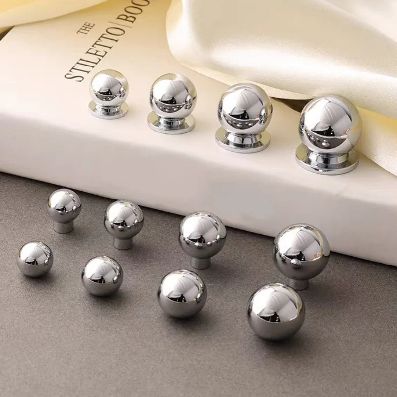 Solid Brass Chrome Cabinet Knobs Wardrobe Closet Pulls Dress Jewelry Box Drawer Knobs  Kitchen Accessories Furniture Hardware