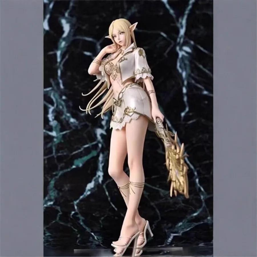 Cartoon Animation Beautiful Young Girl 1/7 Scale Hand-Made Female Mage Elf Action Figure White Lineage Paradise II Collectible