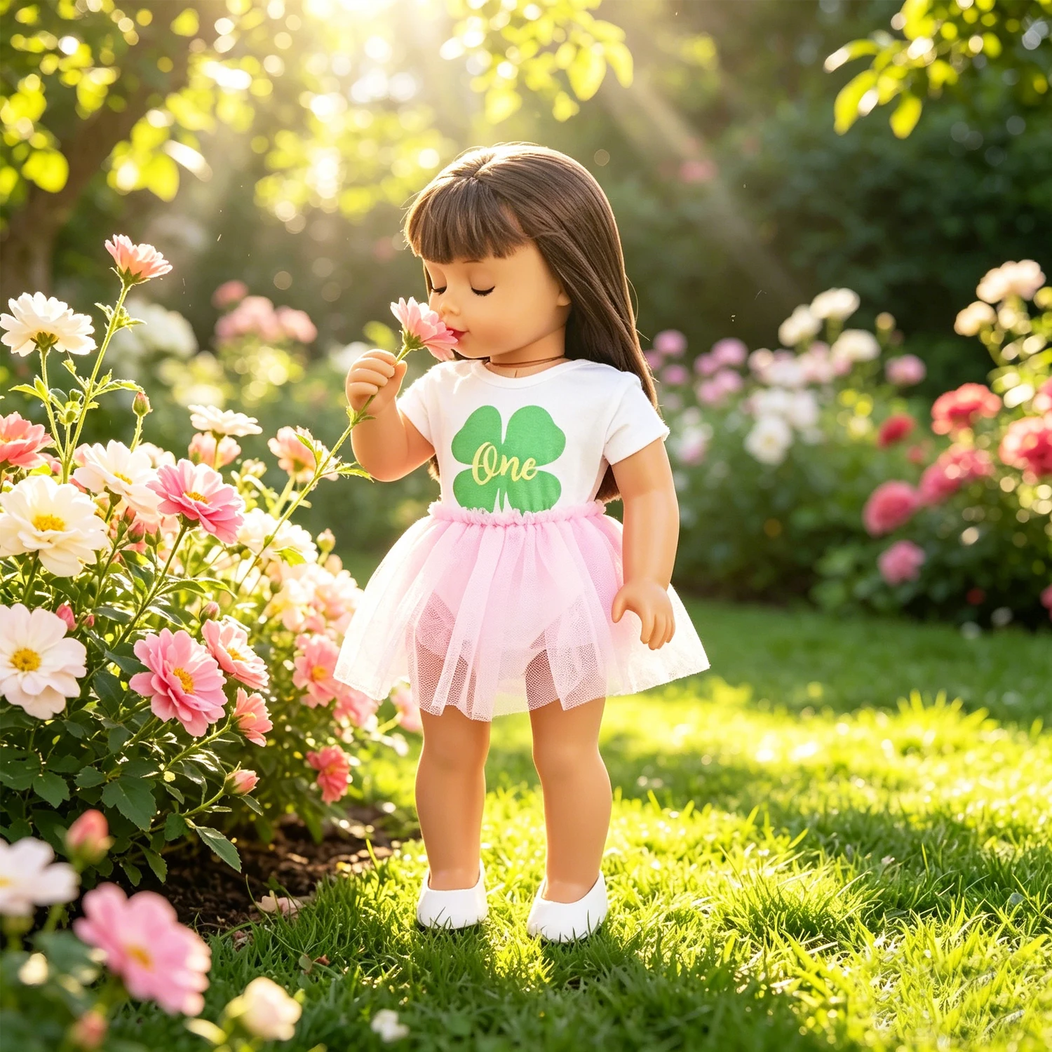 Cute Doll Party Outfit Set Sequin Heart Tops & Tulle/Fringe Skirts for 18