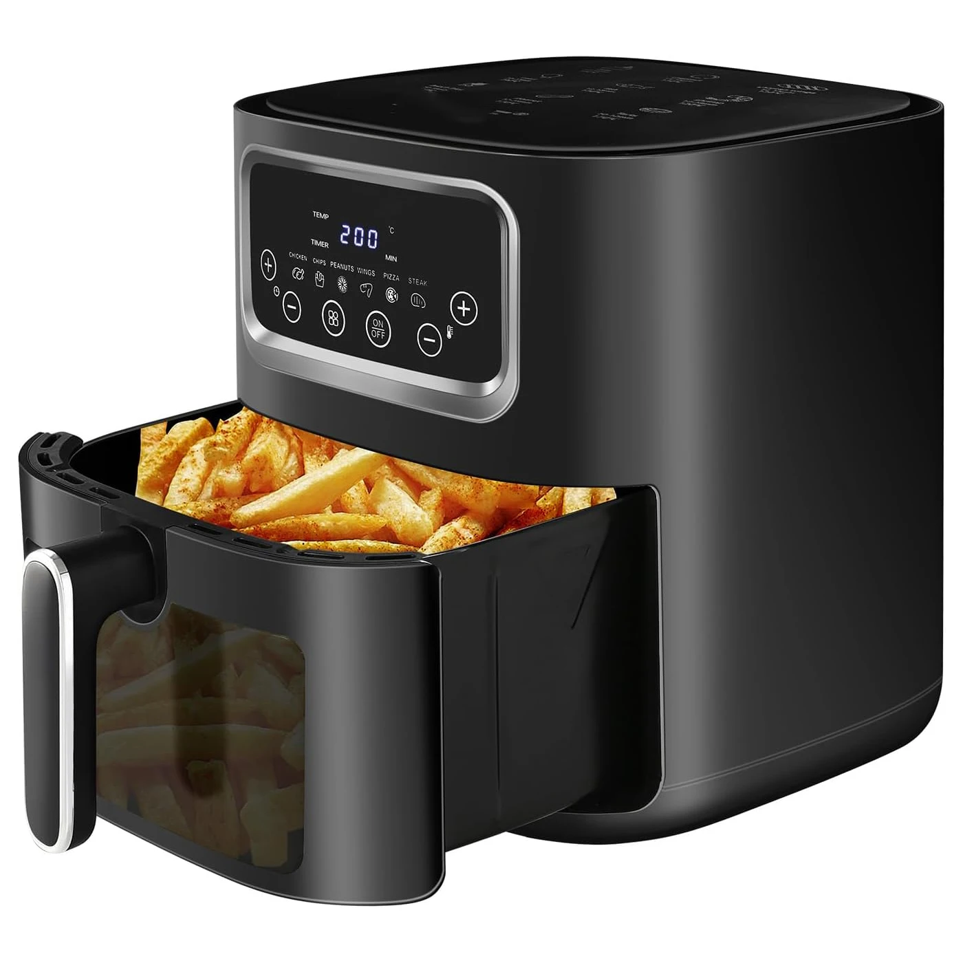 10L Crossover Visual Air Fryer Modern Square Design Household Smart Electric Multifunctional French Fry Machine Large Capacity
