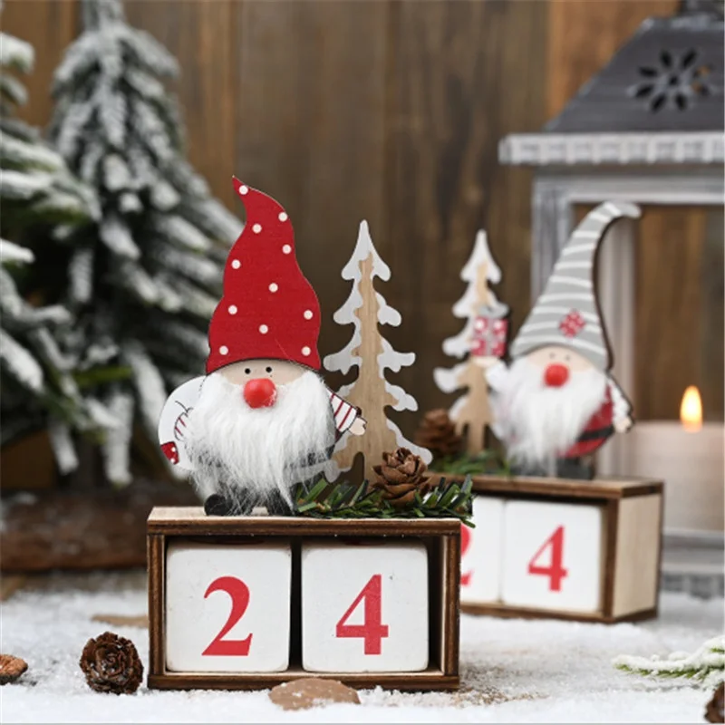 

Wooden Christmas Advent Calendar Merry Christmas Decorations for Home Noel Xmas New Year Gifts Santa Claus Ornament Navidad