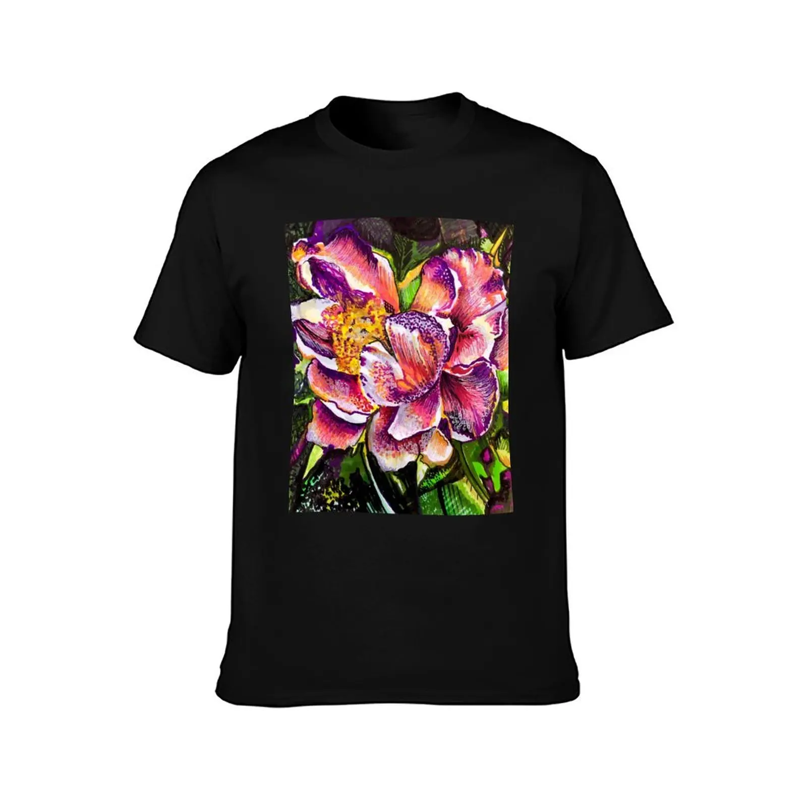 Peony Passion T-Shirt Casual Basic Street Style T-Shirt