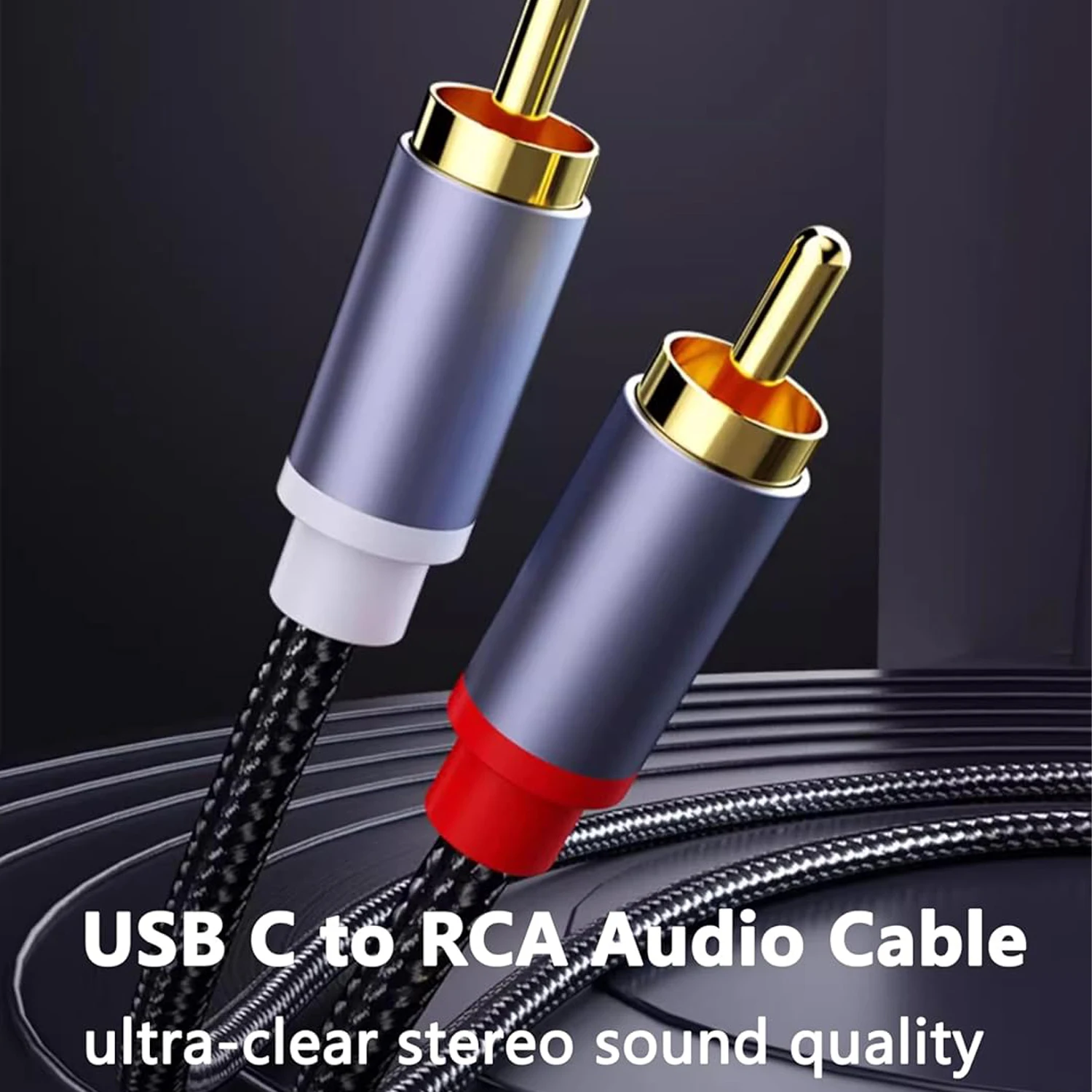 RCA Cable 3.5mm Jack Type C to 2 RCA Aux Audio Cable 3.5 mm to 2RCA Male Adapter Splitter for TV Box  tv Speaker Wire Cord