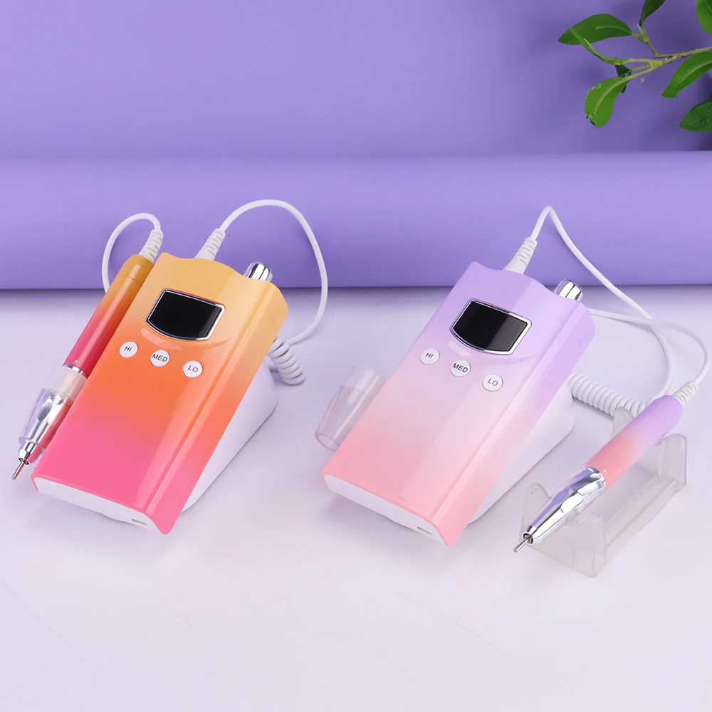 ZZ Hot Selling Intelligent Magnetic Charging Portable Cordless Electric Nail Filing Machine 85W High Torque Brushless Nail Drill