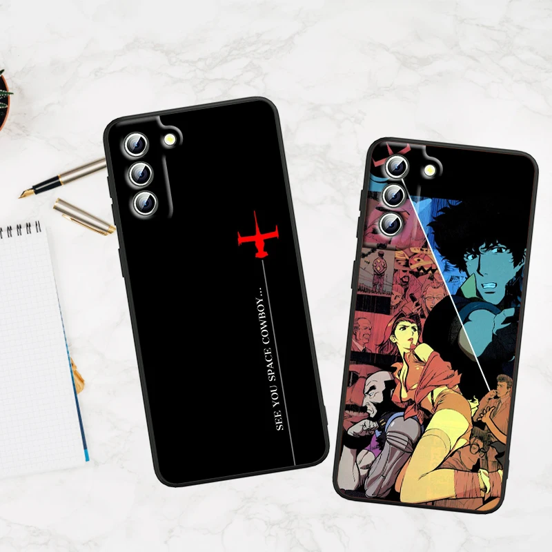 Anime Cowboy Bebop Phone Case For Samsung S24 S23 S22 S21 S20 FE S10 S10e Ultra Plus Lite Black Soft Cover