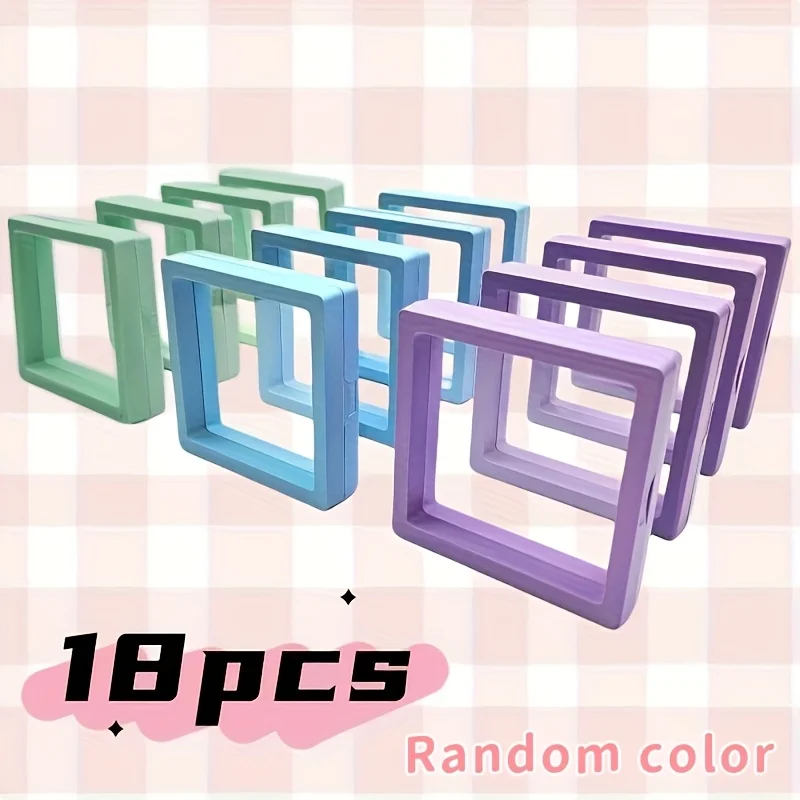 18pcs 3D Floating Frame Display Stand, Jewelry Box, Gift Box, Ornament Organizer, Small Travel Jewelry Box