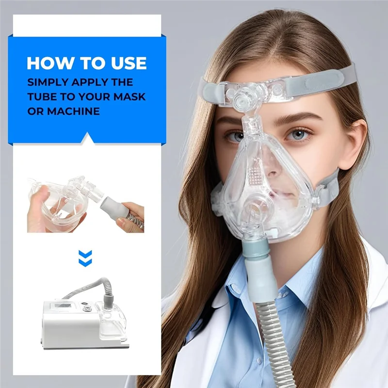 ABUU-2 PACK Universal Tubing Replacements For CPAP Supplies, 6 Foot Hoses For  Respironics,Resmed Airsense