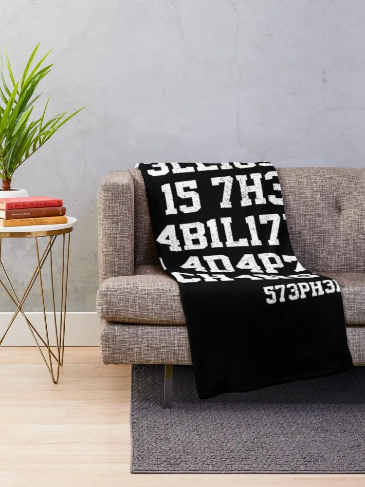 Intelligence Is The Ability To Adapt To Change Throw Blanket Stuffeds Retros Cute Blankets