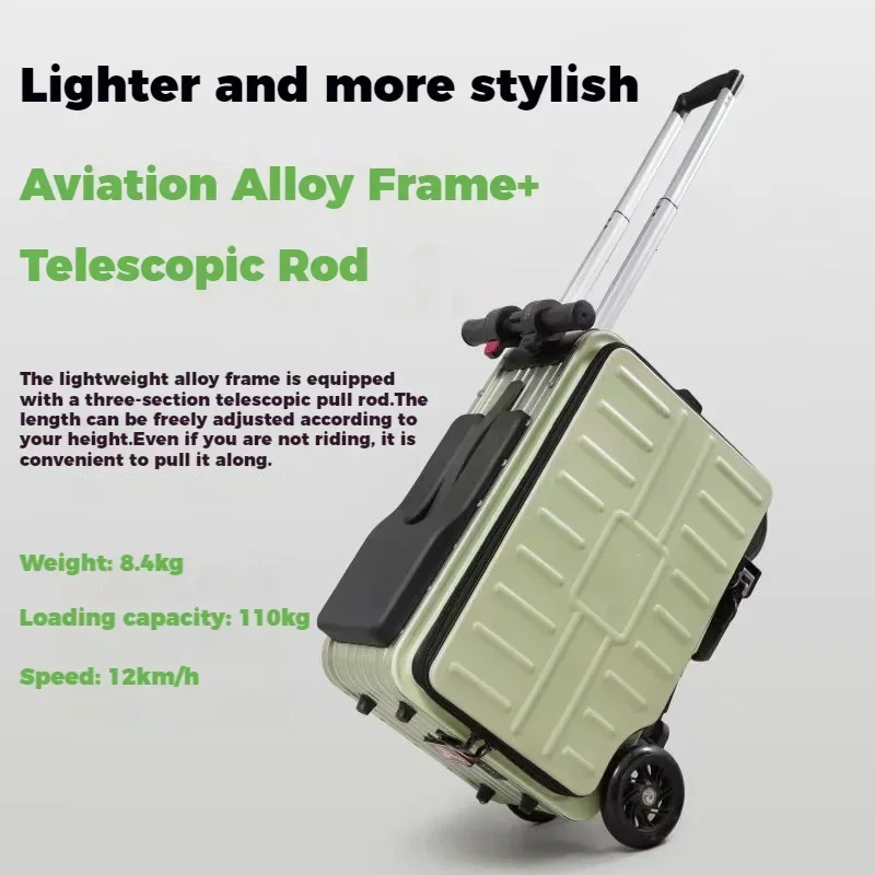 Smart Luggage 40L Capacity Trolley Case 20-inch Double Cycling Suitcase Mini Electric Suitcase for Boarding 2024 New