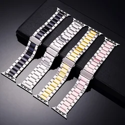 Compatible with Apple Watch 38/40/41mm 42/44/45/49mm, Business Stainless Steel Metal Watch Band,Suitable for iWatch SE/987654321