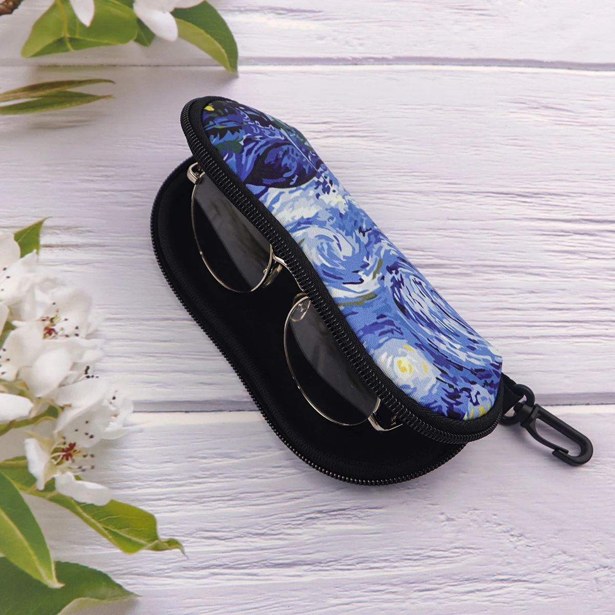 Colourful Floral Flower Shell Eyeglasses Protector Cases Women Men Portable Sunglass Case Glasses Bag 1pc