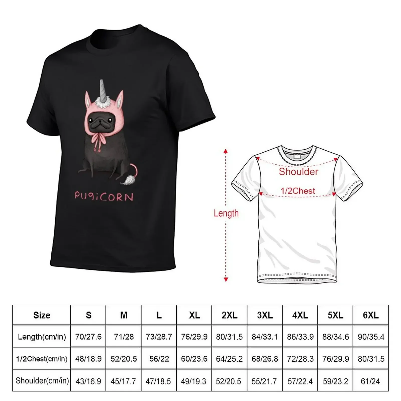 Pugicorn T-Shirt graphic t shirt vintage tops mens graphic t-shirts pack