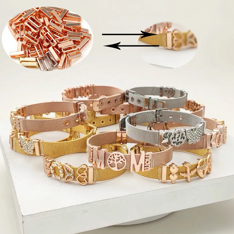 Special offers Fashion Simple Stainless Steel Buckle Zinc Alloy Bead Ring Suitable 10mm Watch strap bracelet Diy Accessories