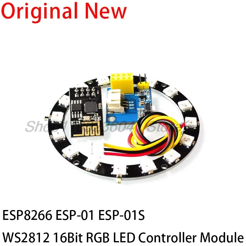 ESP8266 ESP-01 ESP-01S WS2812 16Bit RGB LED Controller Module for Arduino IDE WS2812 Light Ring Smart Electronic DIY with esp-01