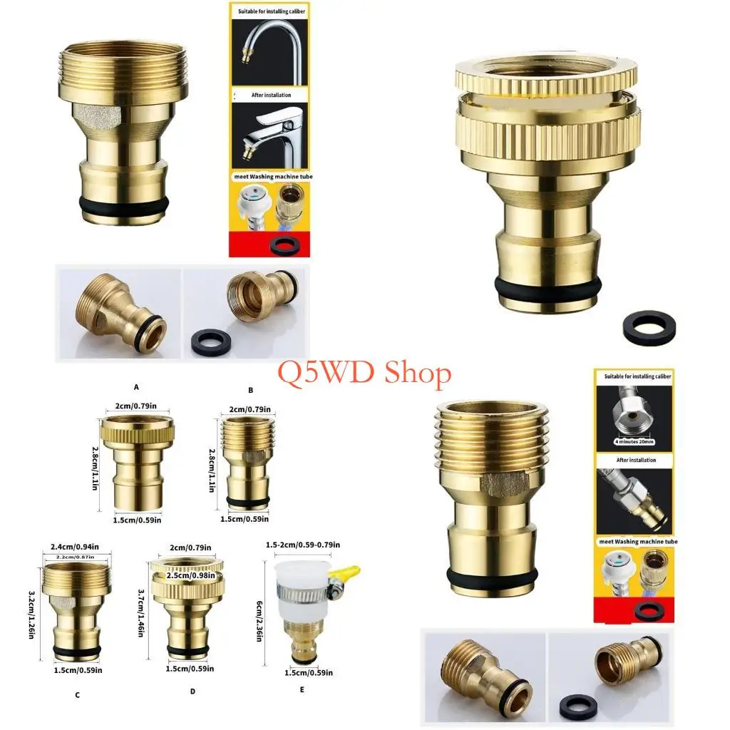 

Q5WD Practical Sturdy Brass Faucet Adapter for Multipurpose Hose Connection