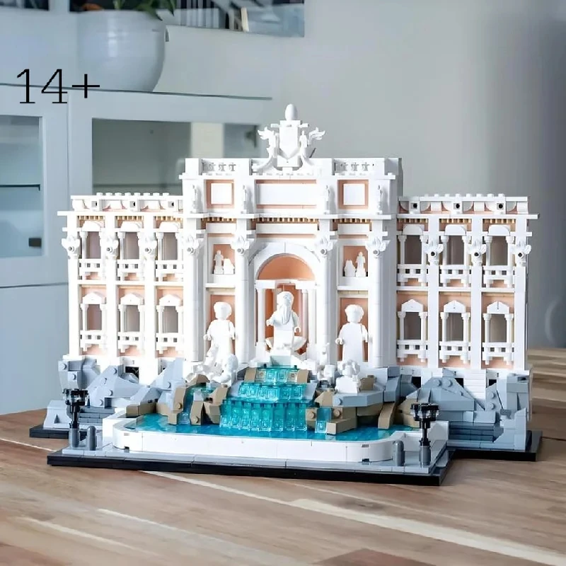 1880 Uds. Fuente romana Trevi serie creativa modelo ornamento niña montaje juguete de bloques de construcción regalo de cumpleaños