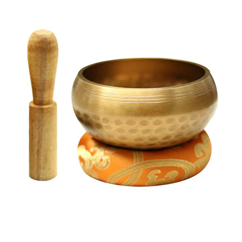 Nepal Tibetan Buddhist Bowl Handmade Singing Bowl Set Cushion Mallet Meditation Storage Bag Meditation Singing Bowl Feng Shui