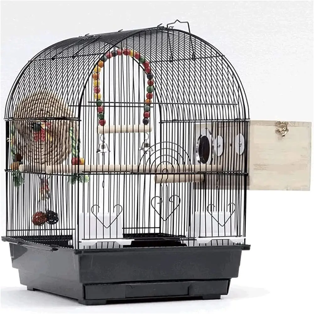 

Портативная большая металлическая клетка для птиц с подставкой на колесиках и съемным ящиком для легкой очистки и путешествий