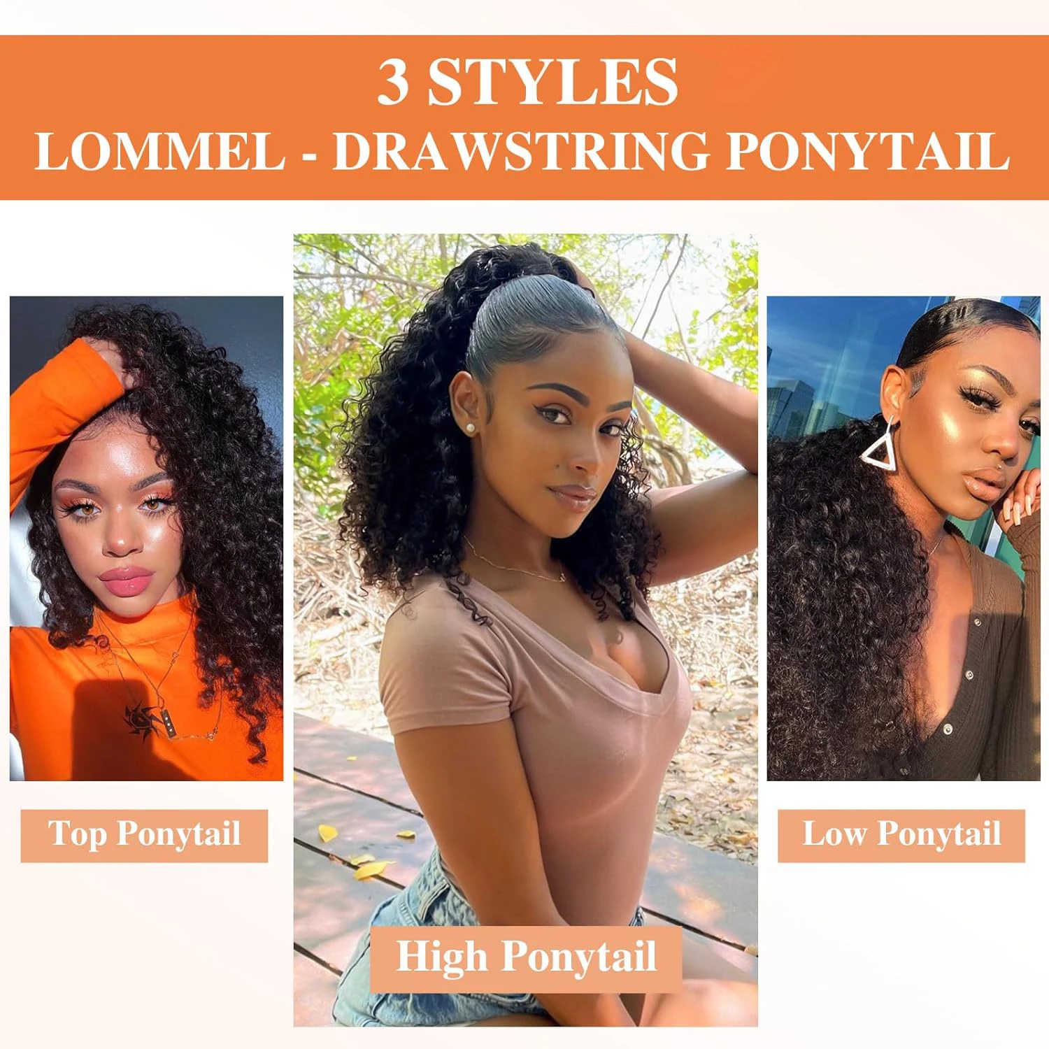 ذيل حصان للنساء الرباط ذيل حصان شعر مجعد قصير ذيل حصان تمديد ذيل حصان الرباط خصلات شعر الشعر البشري Fe