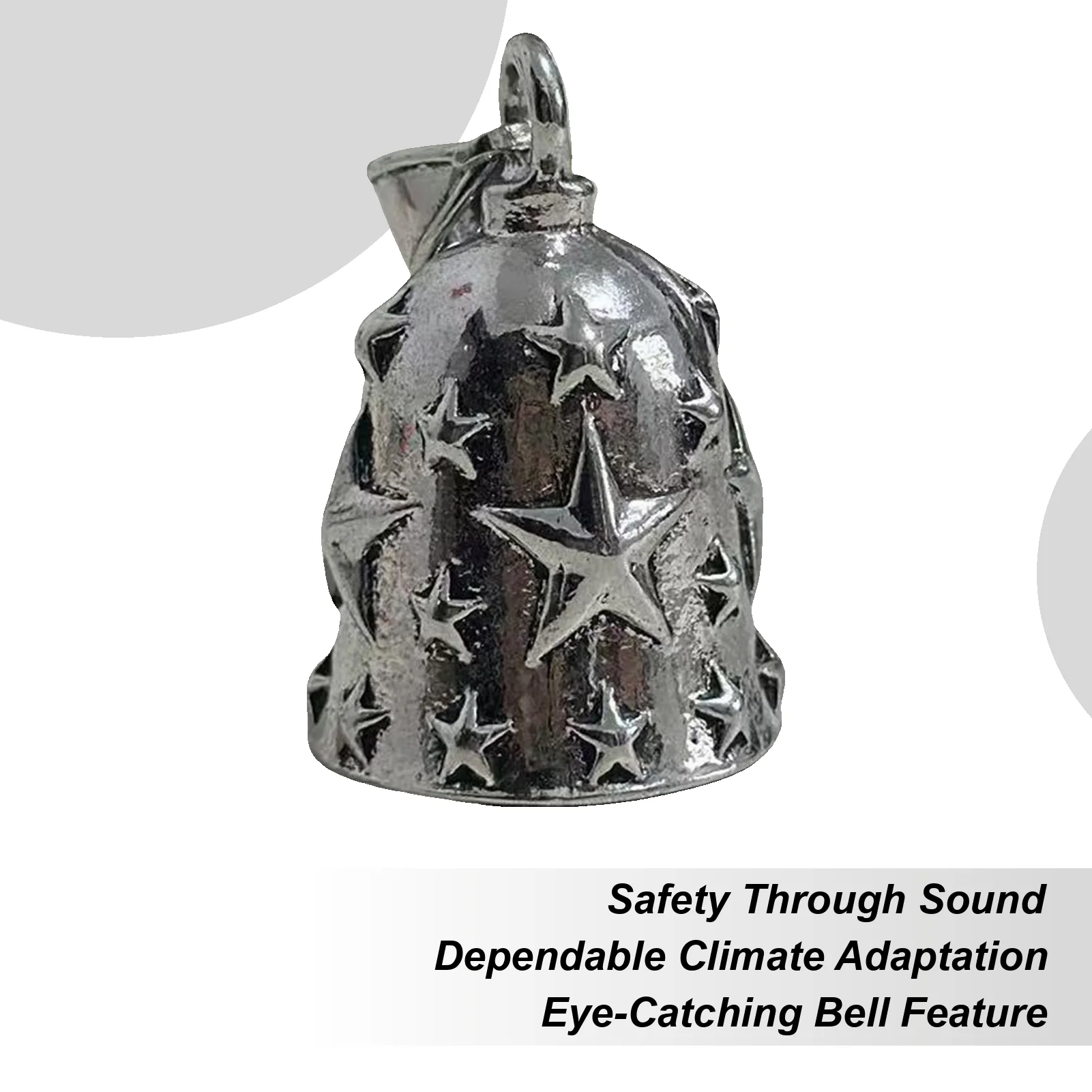 

Motorcycle Bell Embossed Star Alloy Pendant Motorcycle Riding Bell Keyring Pendant For Urban-Commuting Weekend Touring