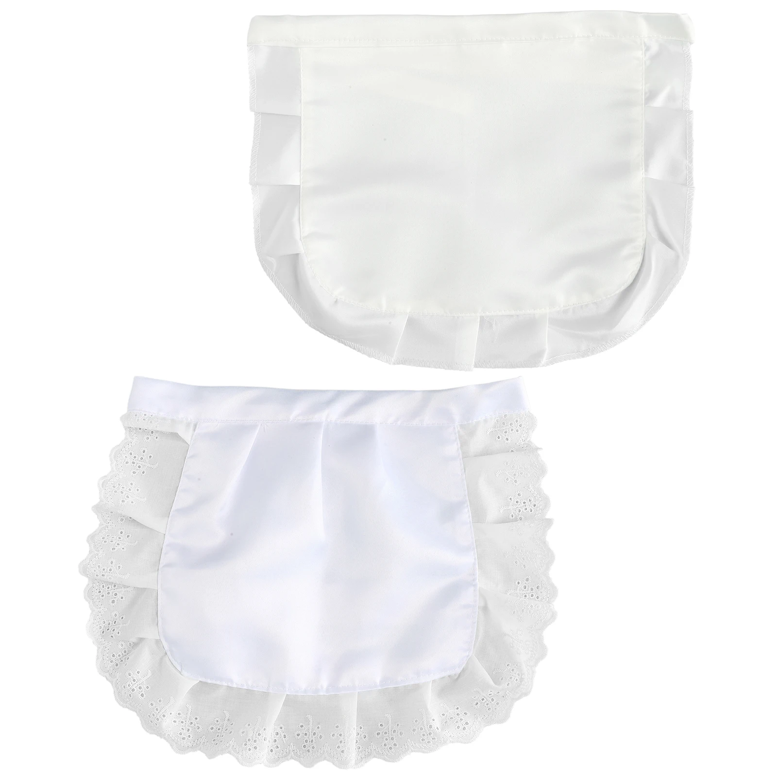 

1Pc Women Girls Lolita Style Apron Half Waist Cooking Kitchen Short Apron Waitress Maid Apron for Coffee Shop Costume Accessorie