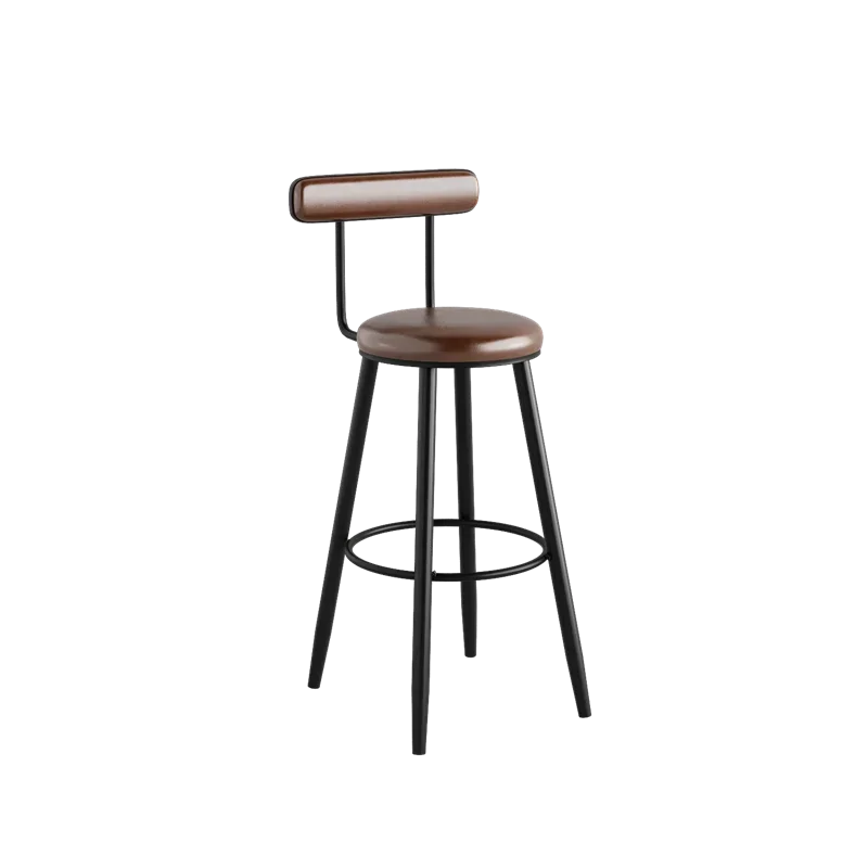 

Nordic Reception Bar Stool Minimalist Backrest High Luxury Kitchen Modern metal Ergonomic Modern Stoel Furniture