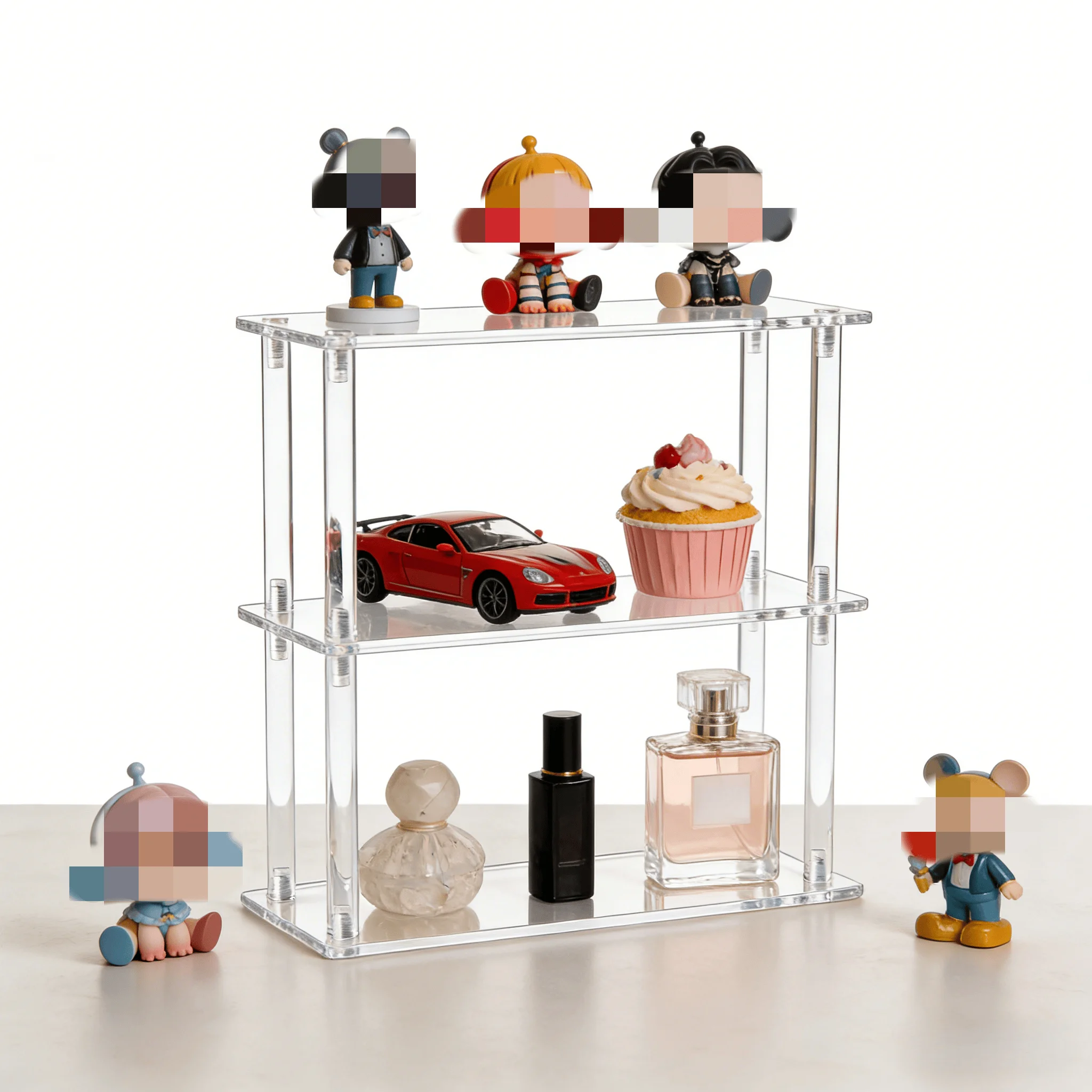 Multi Functional Transparent Durable Acrylic Display Rack, Suitable For Placing Jewelry, Cupcakes, Perfume, Dolls, Storage Rack
