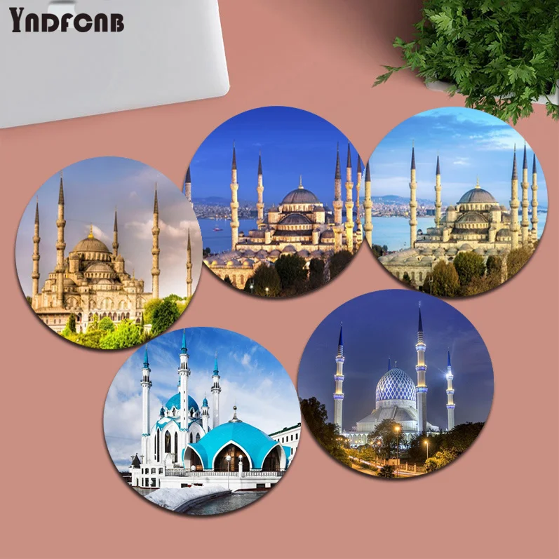 Islamic Mosque INS Tide Round Big Promotion Table Mat Student Mousepad Computer Keyboard Pad Games Pad For PC Computer Table