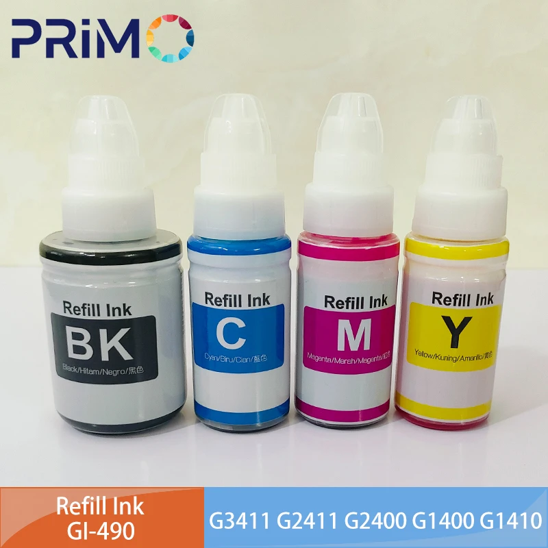 GI490 GI-490 GI 490 Water Based Refill Dye Ink for Canon PIXMA G3411 G2411 G2400 G1400 G1410 G1000 G2000 G3000 G4411 G4410