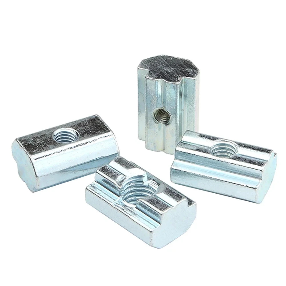 10-50pcs M3 M4 M5 M6 M8 M10 T Block Square Sliding Hammer Nuts for Fastener Aluminum Profile Aluminium T-track Alu Extrusion