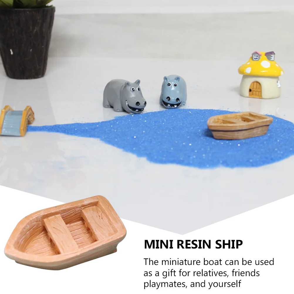 

5pcs Mini Resin Ship naments for Dollhouse Decor Landscape Model Fairy Decorations Simulation Boat Miniature Ship
