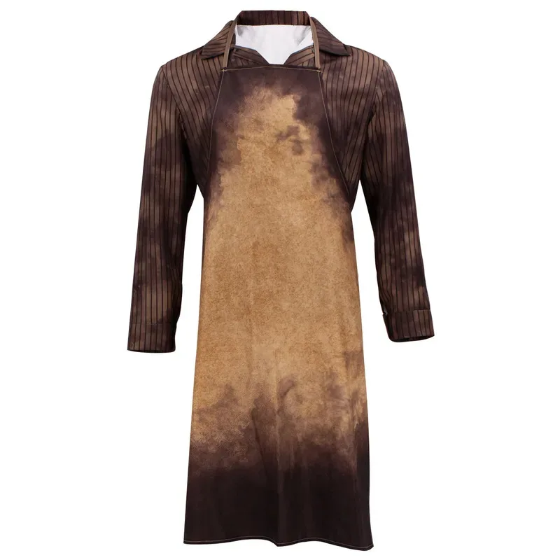 

Костюм для косплея из фильма Leatherface, человеческое лицо, топ мясника, фартук, полный комплект для мужчин, костюм для Хэллоуина, карнавала, вечеринки; 3,v'5.t;8,